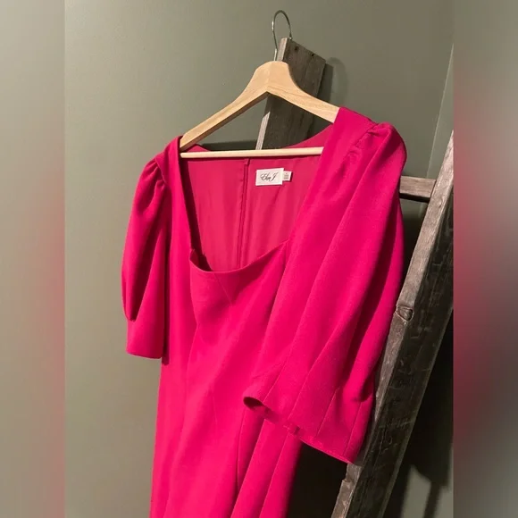 Eliza J Puff Sleeve Square Neck Dress - NWOT - Picture 3 of 6